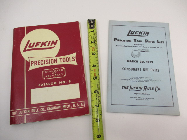 1959 LUFKIN Precision Tools Catalog # 8 & Price List, Van’s Hardware, EC