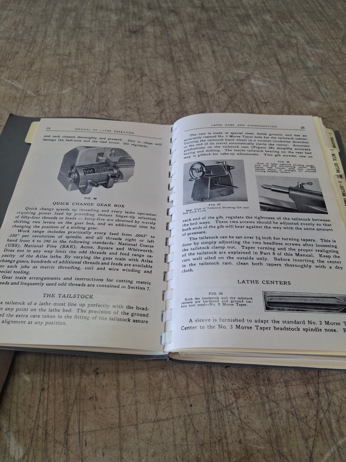 Vintage Atlas Manual of Lathe Operation & Machinist Tables Book Nice!