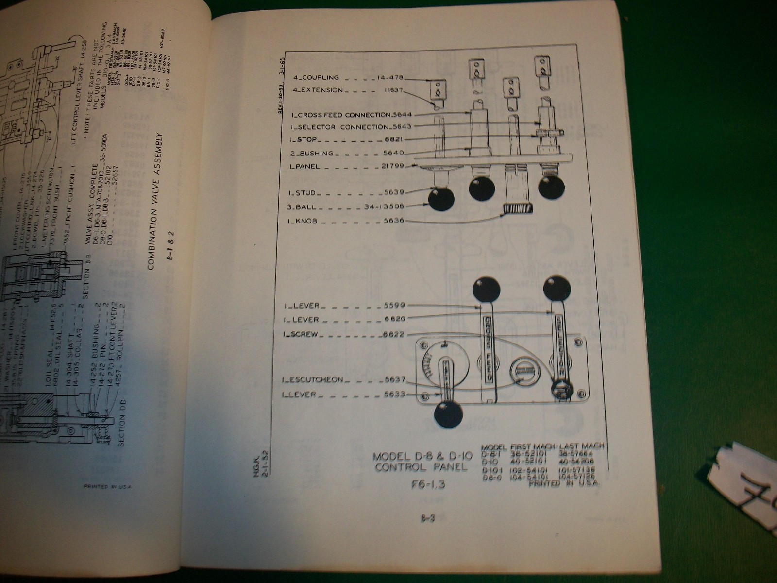 Machine Shop Tool Manual DoAll Surface Grinder Models D8-0,D8-1 & D8-3 for Parts