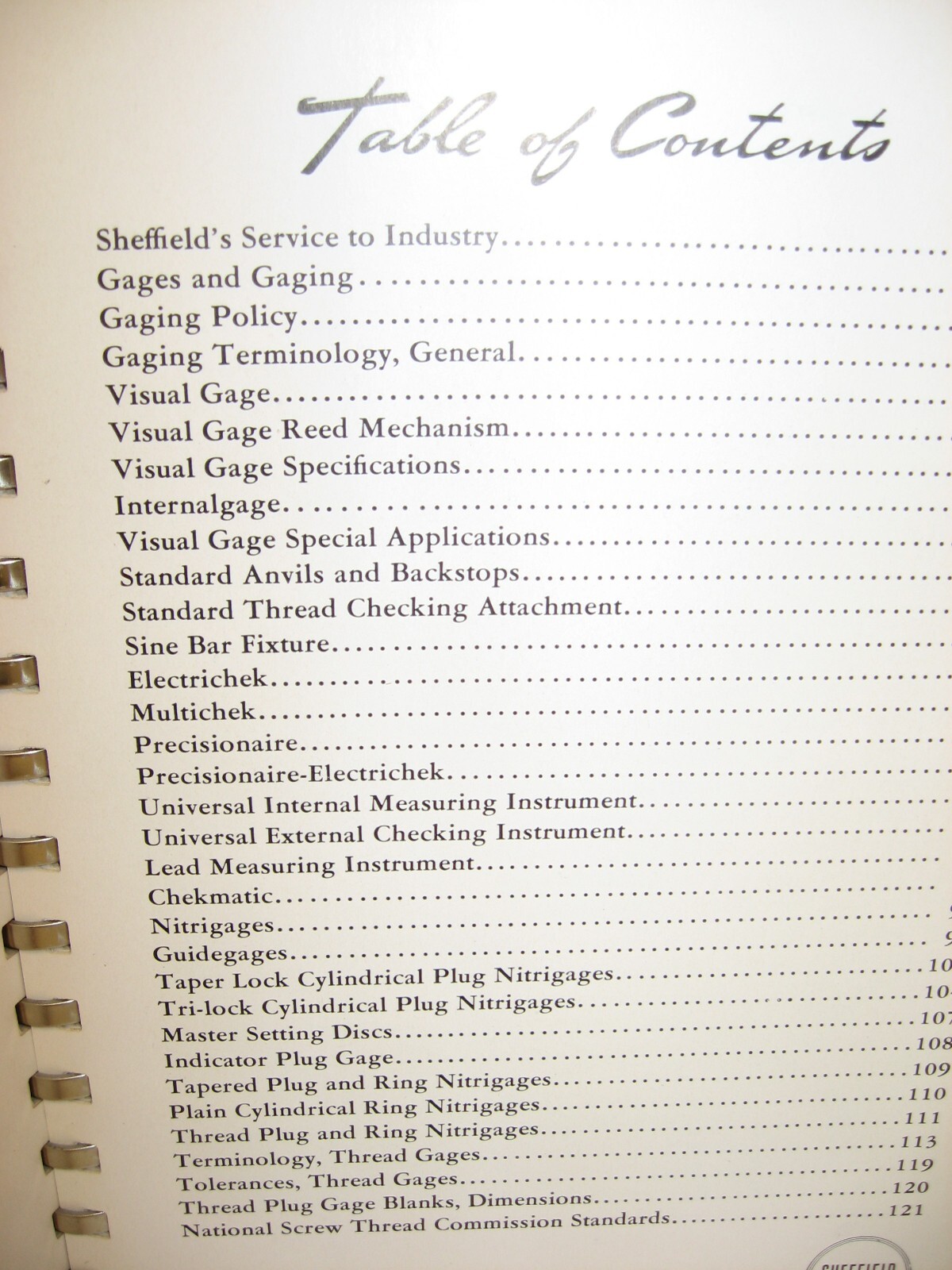 1943 Sheffield Gages Catalog 42-0, Sheffield Corporation, Dayton, Ohio
