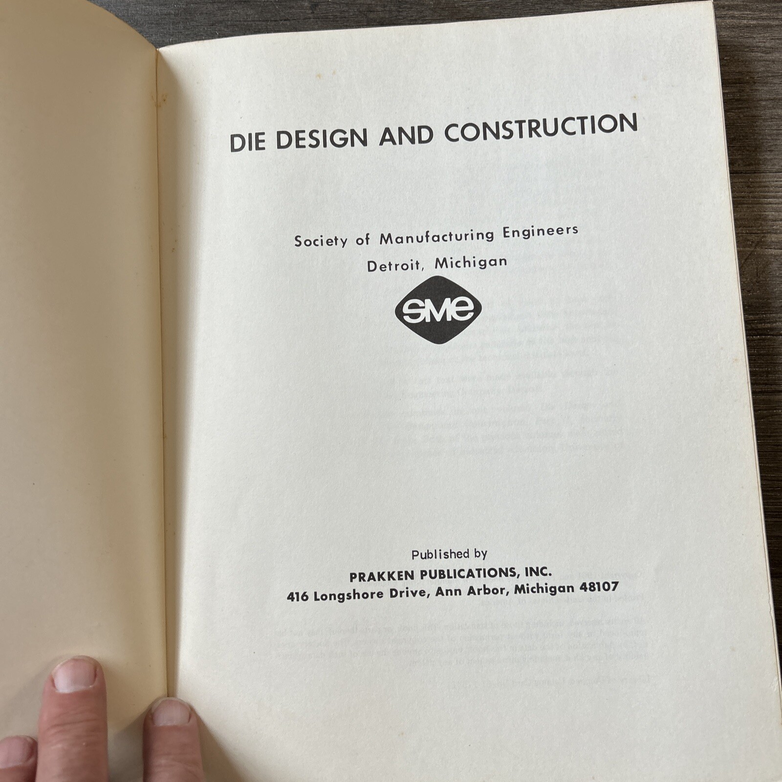 Die Design and Construction Paperback – 1962 SME Engineers Book vtg
