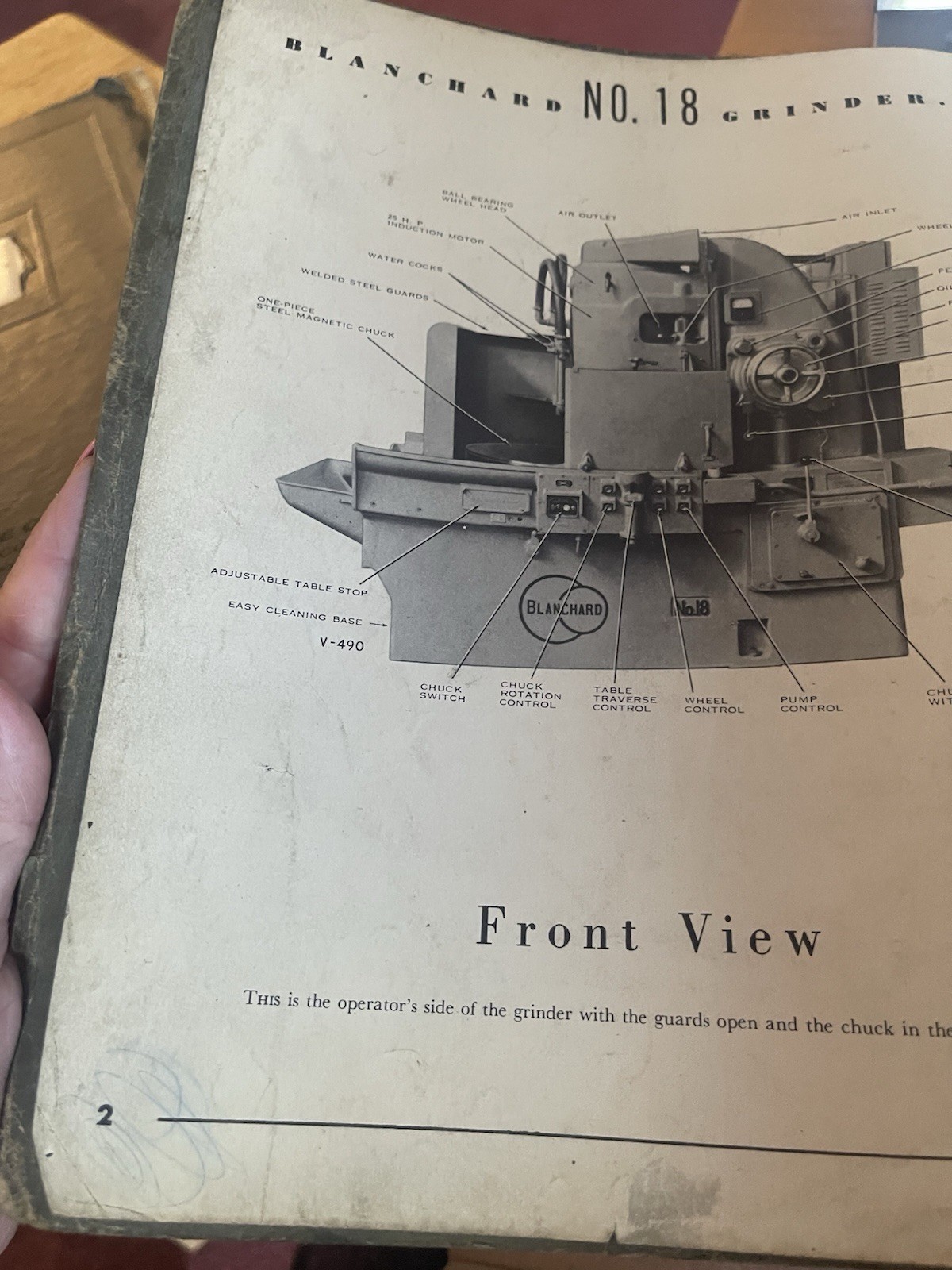 BLANCHARD 18 Surface Grinder Operators & Maintenance Manual