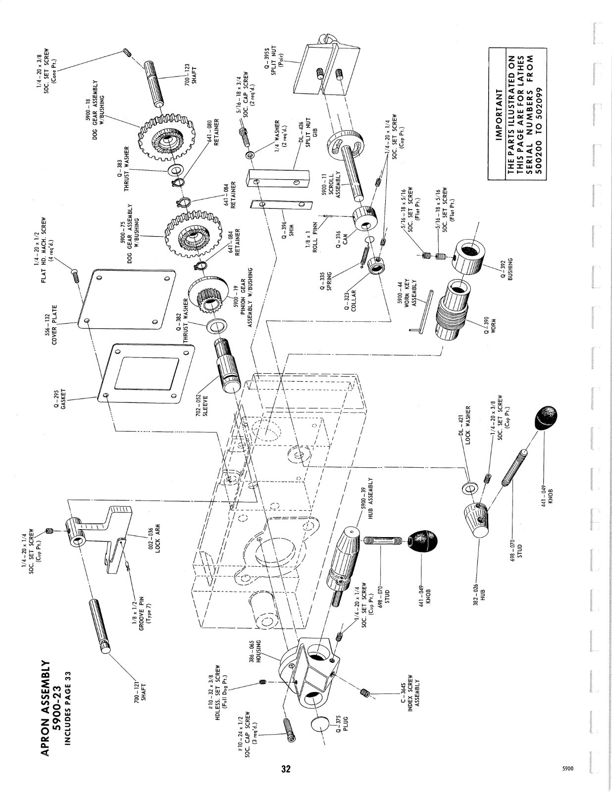 1963 Operator instruction Maint Manual Clausing 12″ inch Lathe 5900 Series