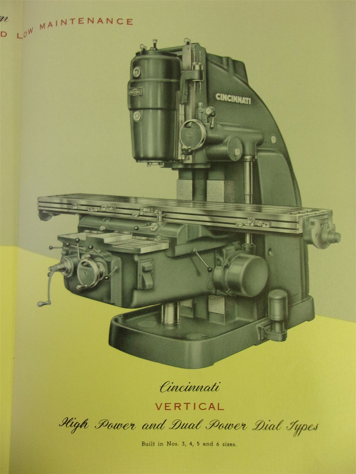 Cincinnati Milling 3,4,5,6 Dial Type Machines Manual *FREE SHIPPING*