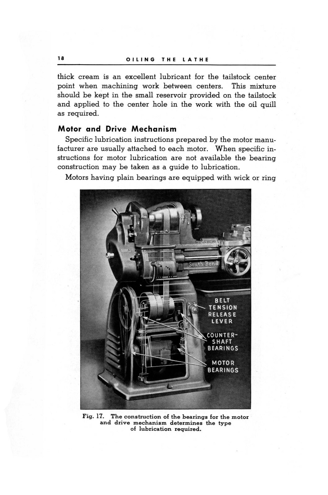 South Bend Oiling The Lathe Instruction Manual #931