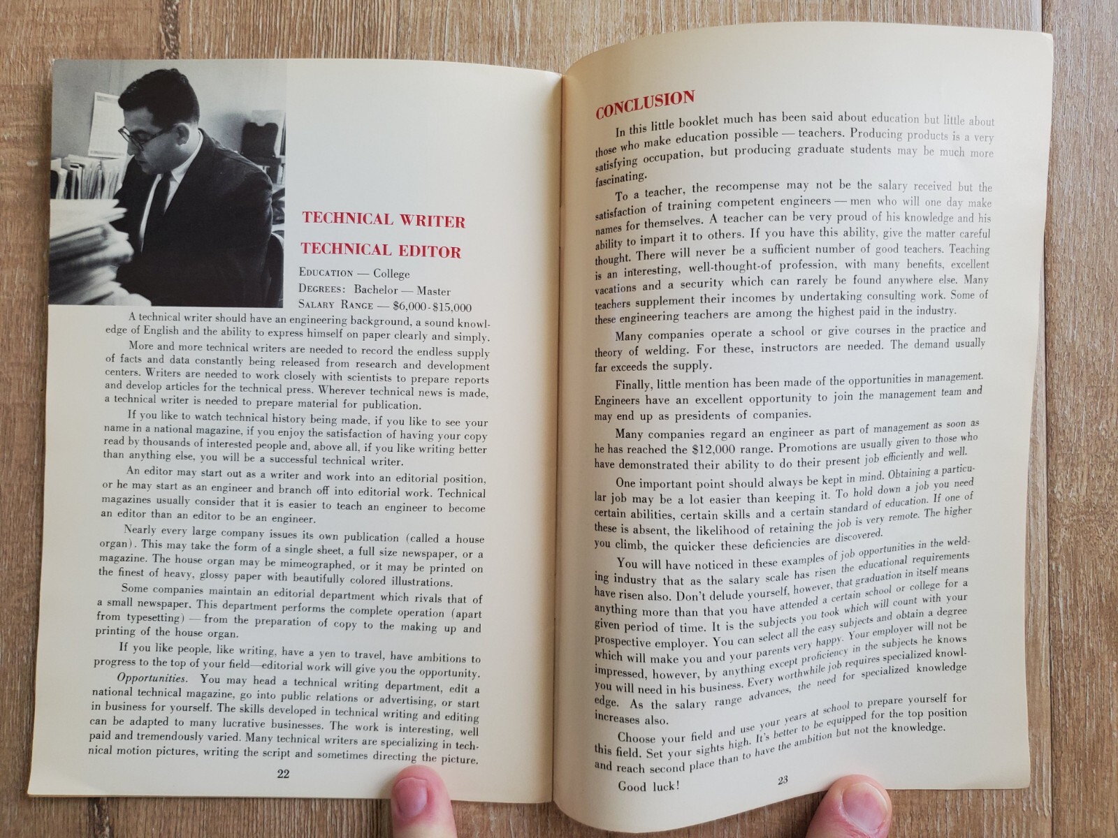 OPPORTUNITIES IN THE WELDING INDUSTRY American Welding Society 1965 Brochure