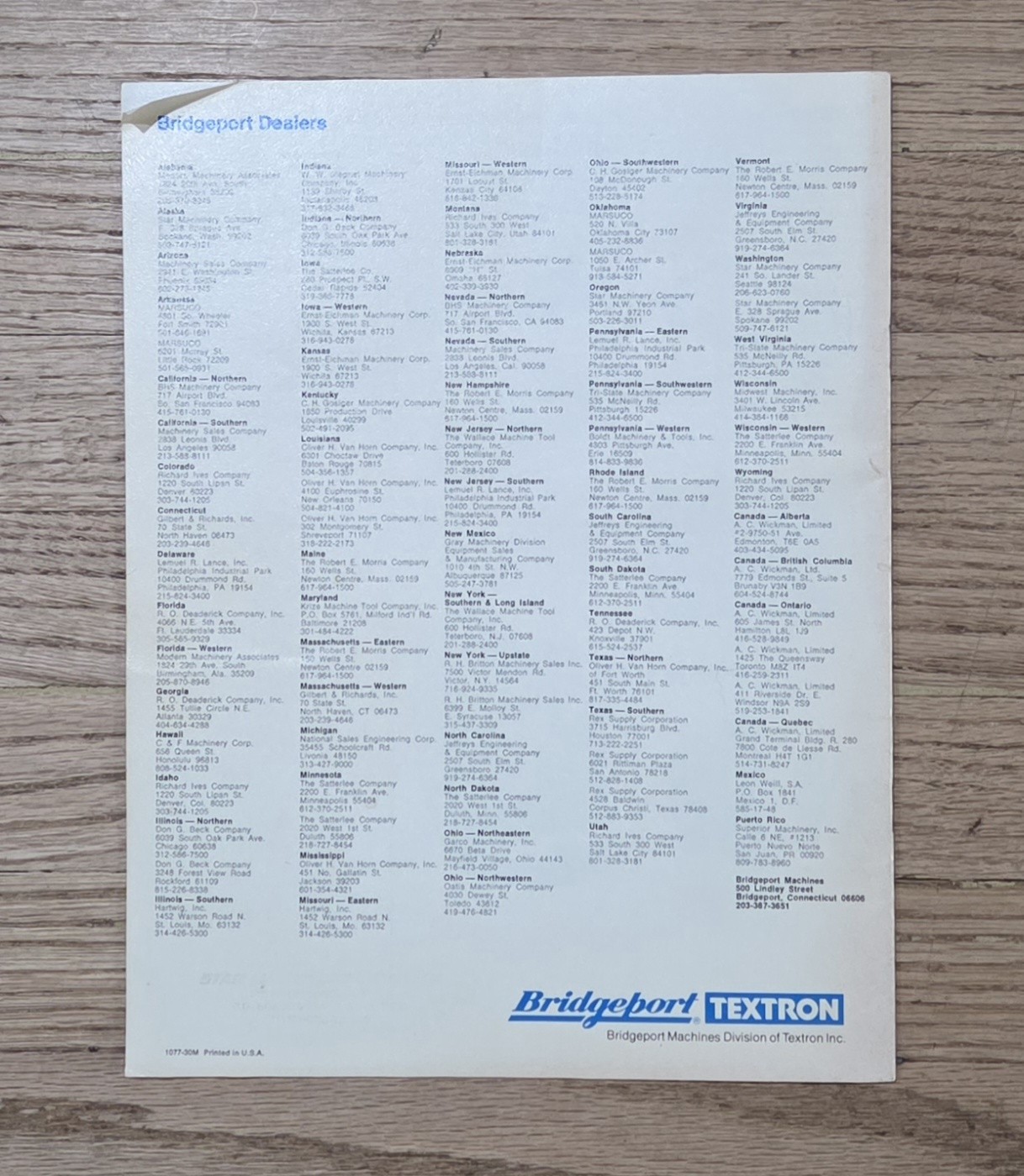 Bridgeport Catalog C-109D Attachments & Accessories For Milling, Duplicating…