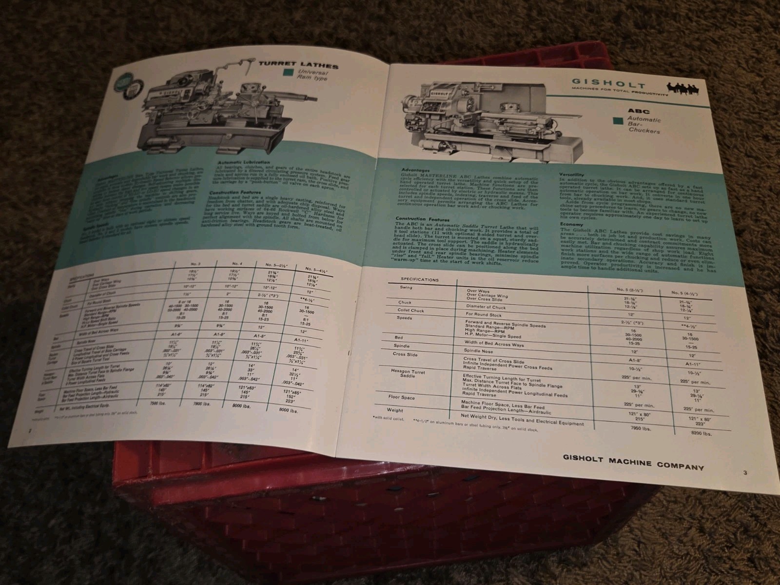 Gisholt Machine Tools For Productivity CATALOG BOOKLET Turret Lathes Chuckers