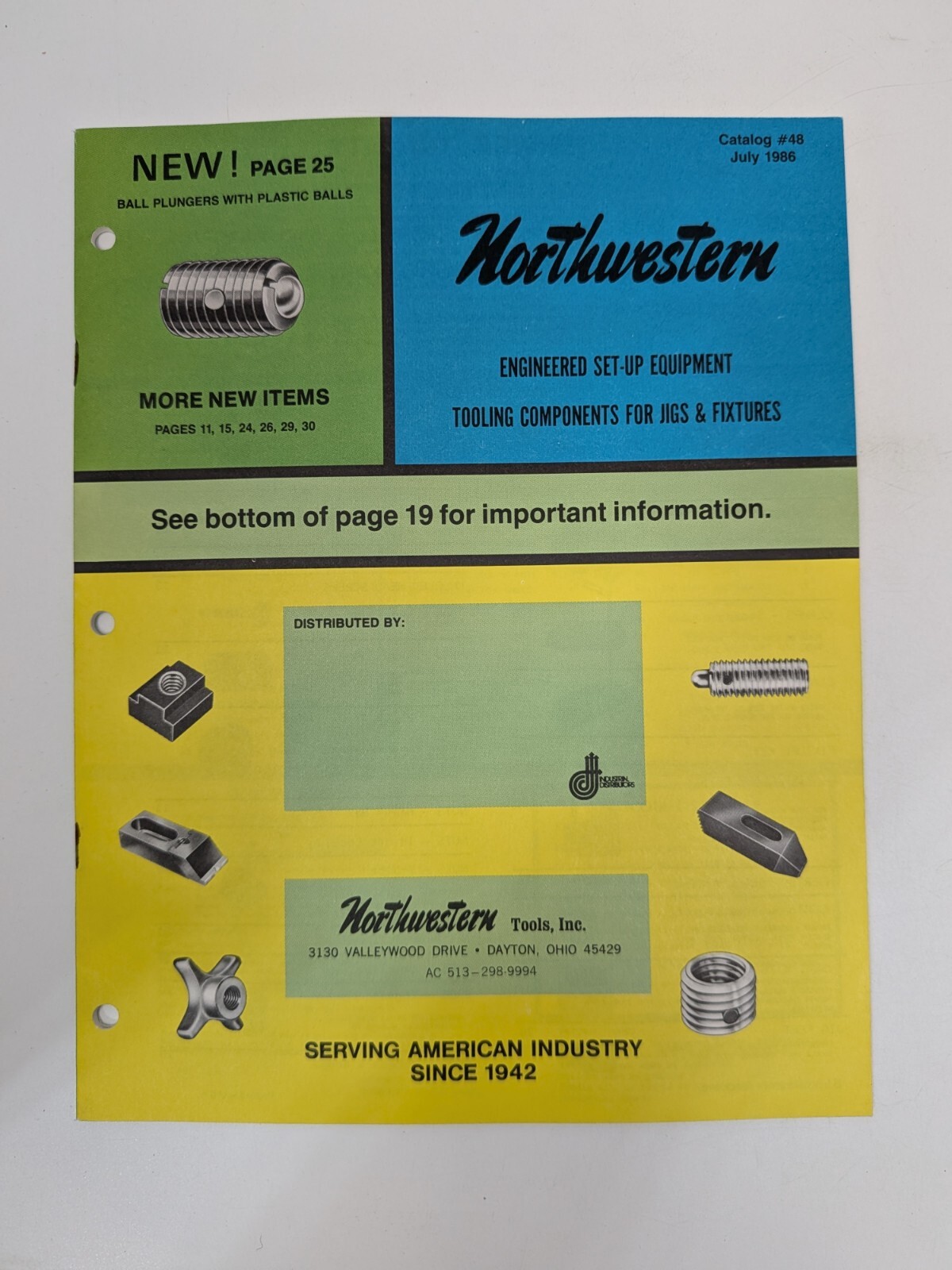 Northwestern Jigs/Fixtures Tooling Components Catalog #48 July 1985 tools