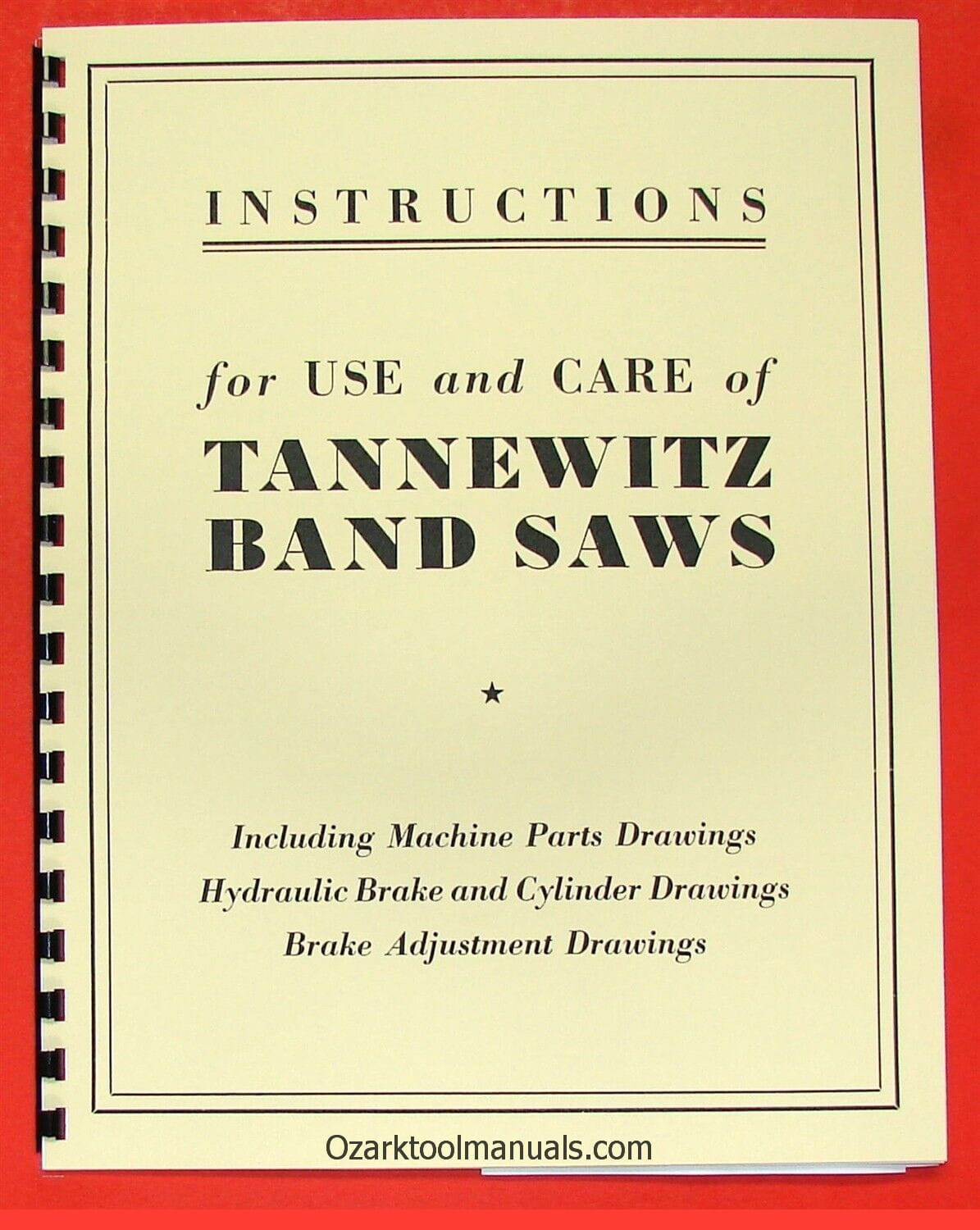TANNEWITZ GH & GHE 36″ Band Saw Owners Operators Service Parts Manual 0718