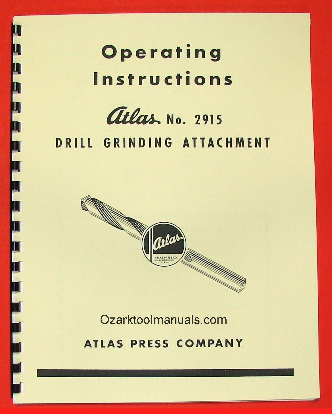 Atlas 2915 Drill Grinding Attachment Instruction & Parts Manual 0022