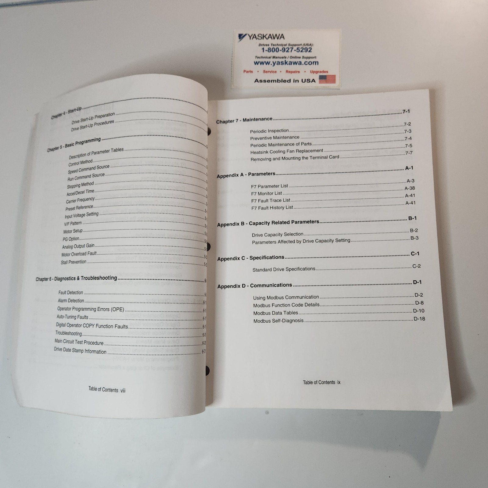 Yaskawa F7 Drive User Manual Model CIMR-F7U Document TM. F7.01