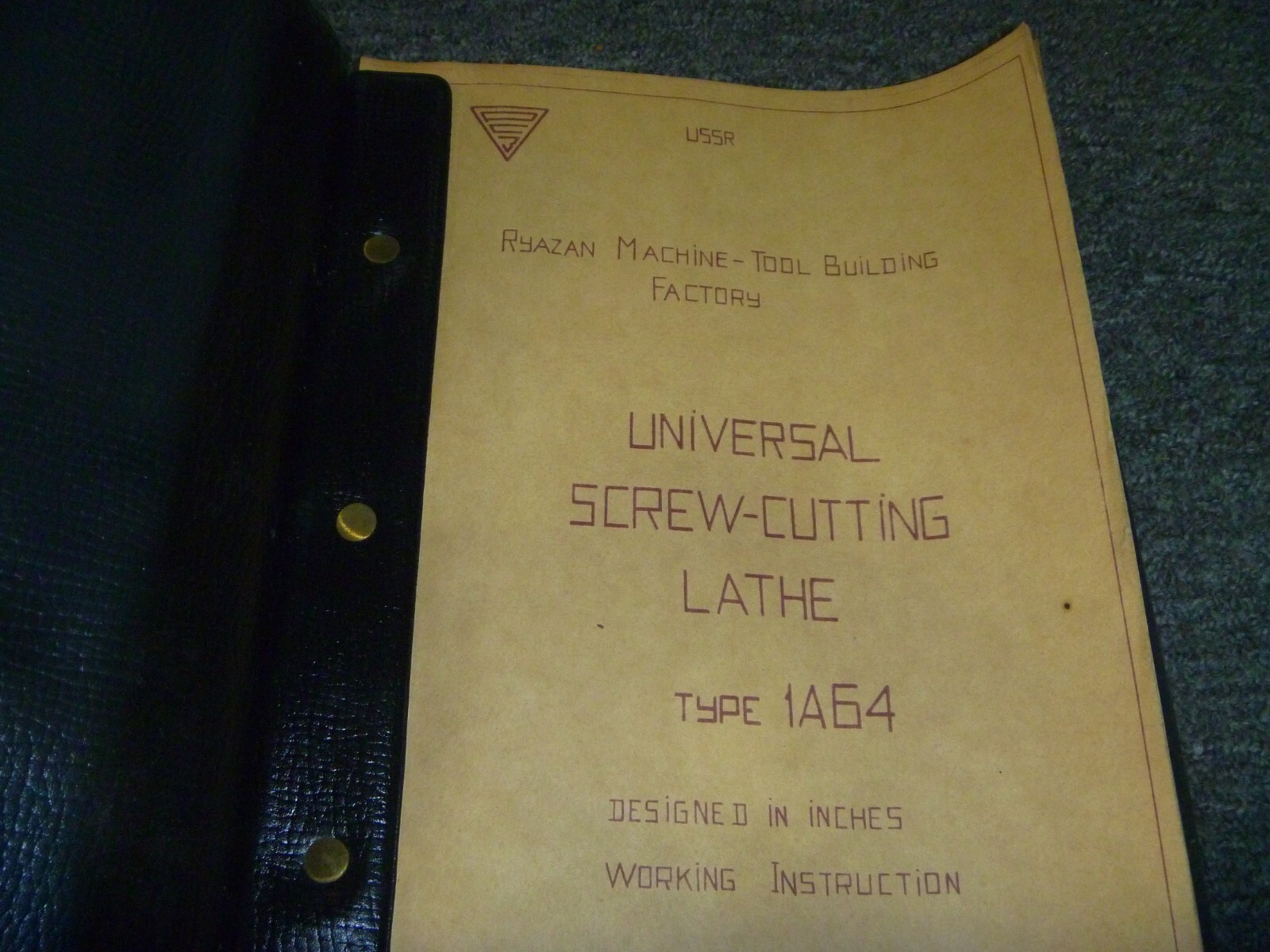 Ryazan Model 1A64 Screw Cutting Lathe Owner Operator Instruction Manual xz