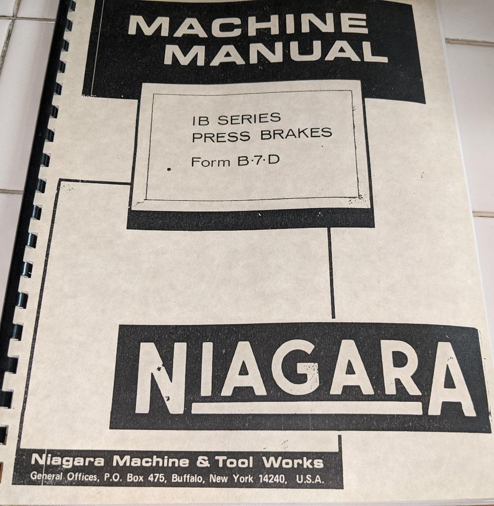 Niagara “IB” Series Press Brakes (36 60 90 120 150) Instruction and Parts Manual