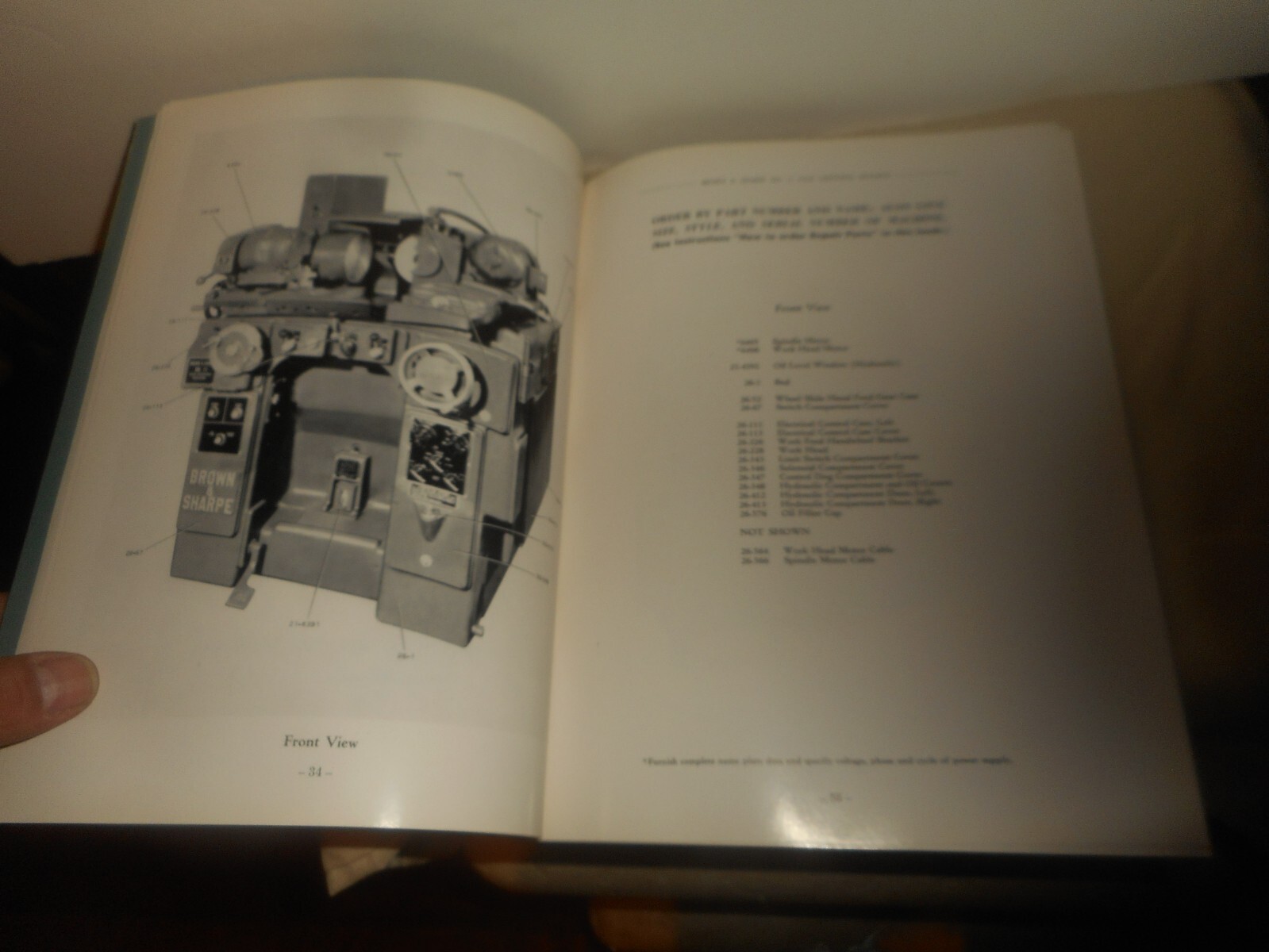 BROWN & SHARPE No. 11 Grinding Machine Operation Maintenance Repair Parts Manual
