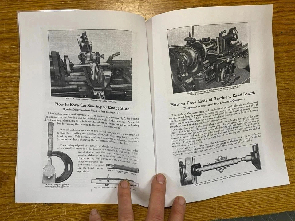 1936 SOUTH BEND How to BORE REBABBITE Connecting Rods Manual Fits Bulleting #6-C