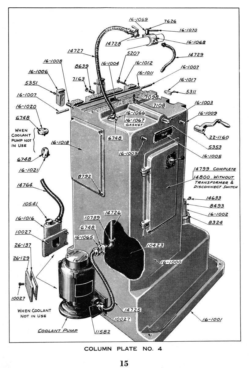 VAN NORMAN No. 16 Ram Type Milling Machine Operator Service Parts Manual 1769