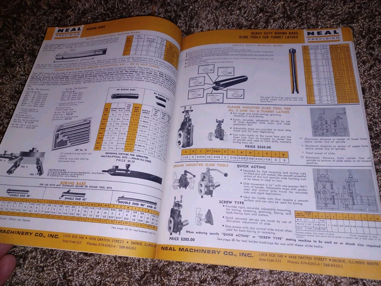 NEAL MACHINERY CO PRECISION Machinist Tools CATALOG Book NO 568 May 1, 1968