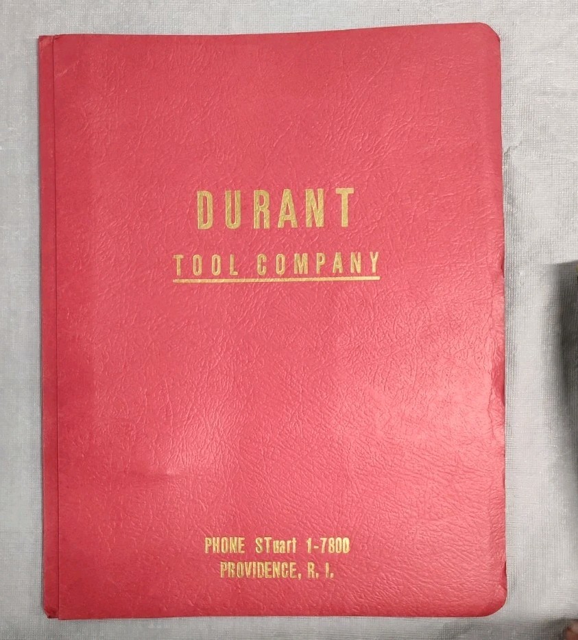 Durant Tool Co. Providence RI, Brochure Folder Catalog Industrial Metal Working