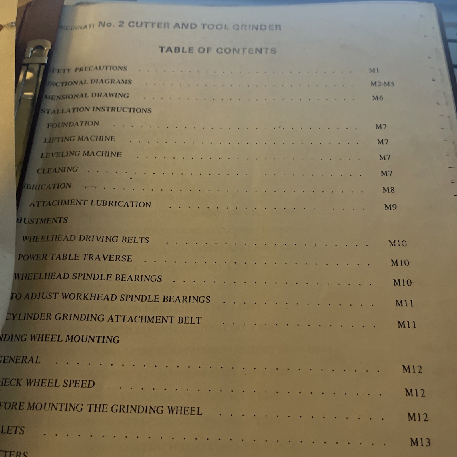 Cincinnati Manual and Parts List Catalog No. 2 Cutter & Tool Catalog Model DO