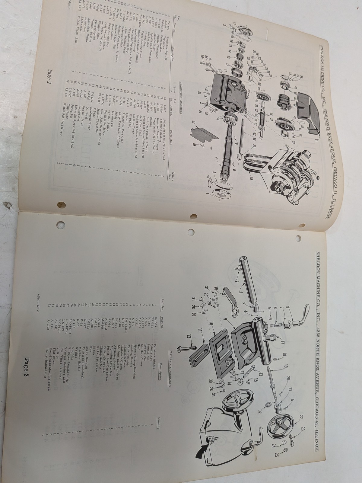 Sheldon M Series 13in Swing Lathe Parts List Manual Catalog As Shown
