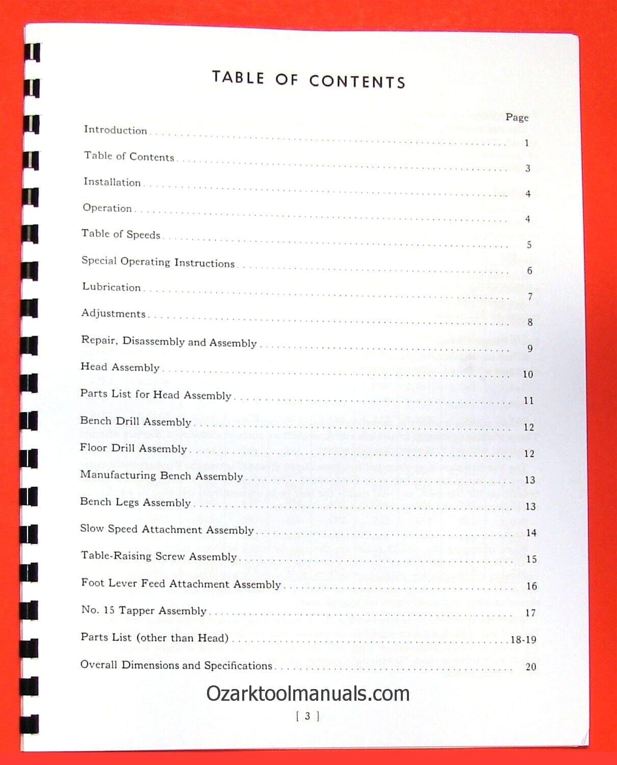 BUFFALO No. 15 Drilling Machine Drill Press Instructions & Parts Manual 0105
