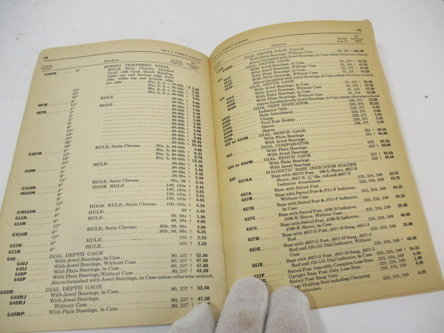 STARRETT Tools (Catalog # 27) Suggested Resale Net Price List from 1959 # 132W