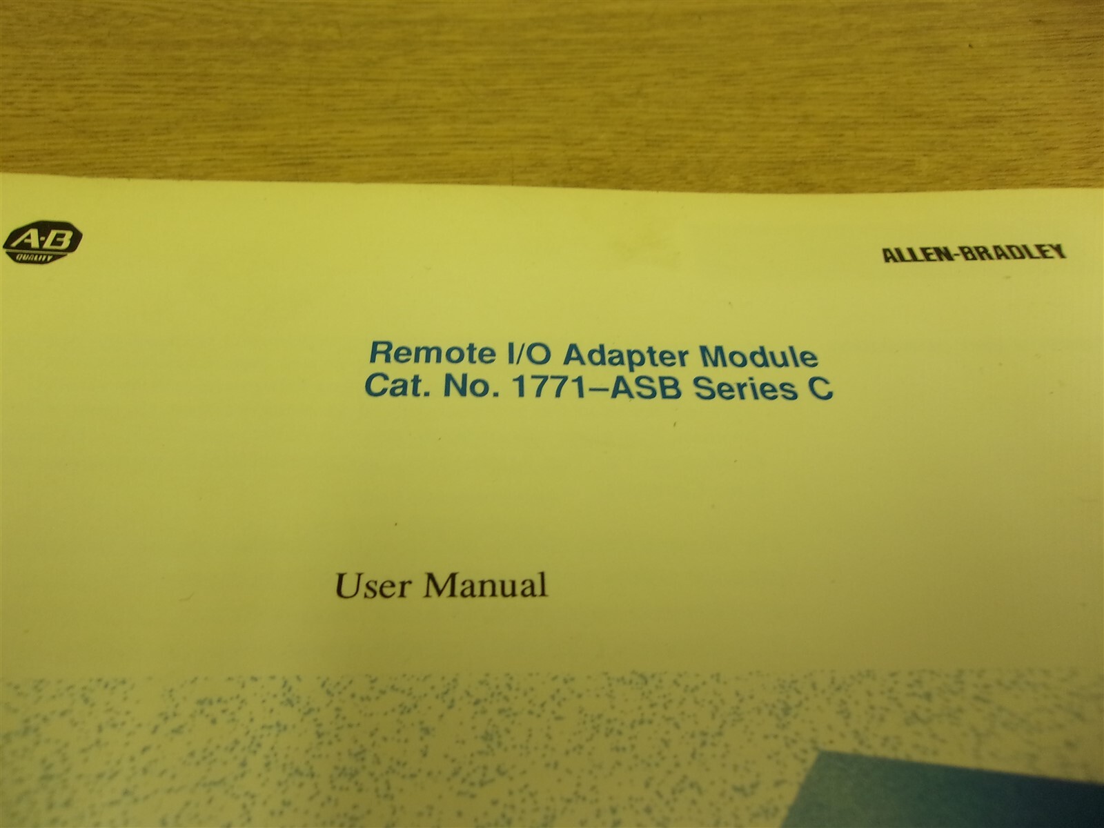 Allen Bradley 1771-ASB I/O Adapter User’s Manual Series C *FREE SHIPPING*