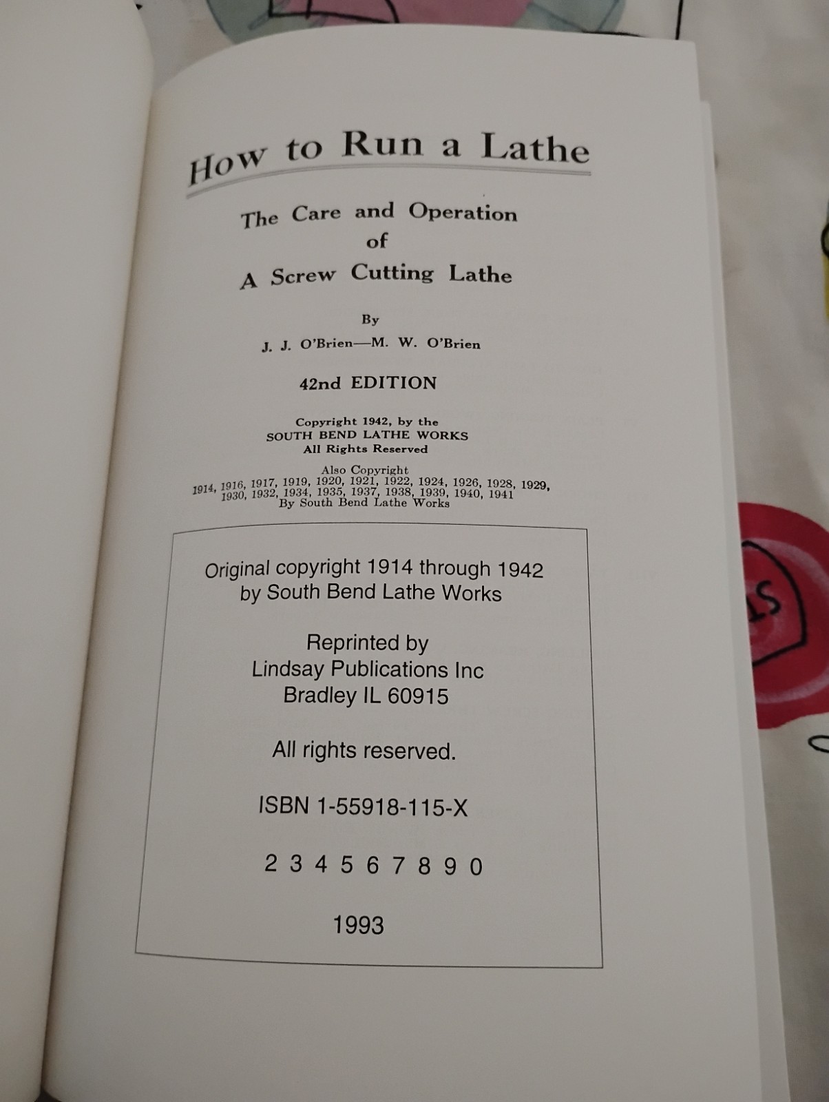 Lindsay Publications Inc How to Run a Lathe Book 42nd Edition Screw Cutting