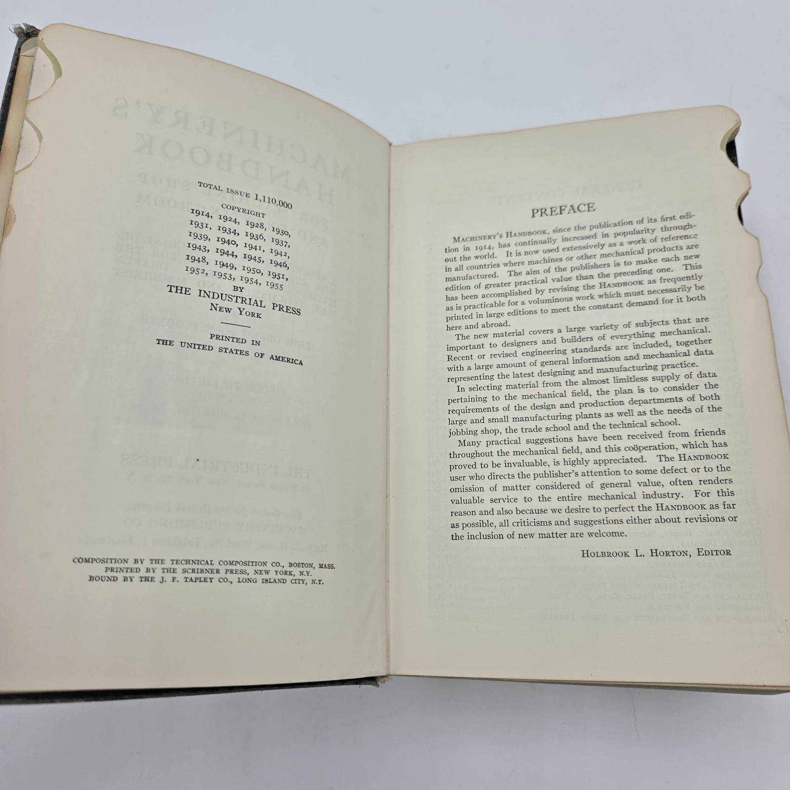 Machinery’s Handbook 15th Edition with The Use of Handbook Tables and Formulas