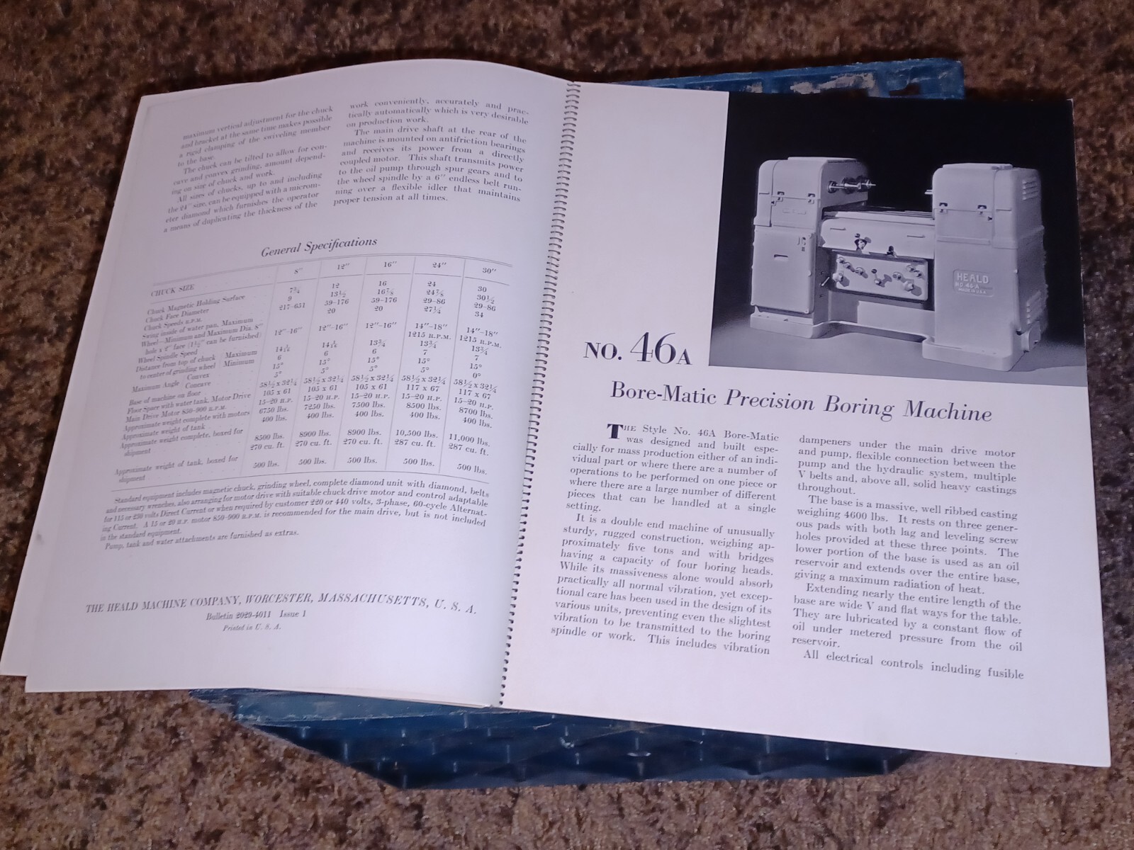 HEALD COMPANY Precision GRINDING BORING Borizing MACHINES CATALOG BOOK Issue 2