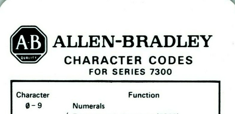 Vtg Allen-Breadley 7340 7360 7320 Operator Command Manuals & Code Cards