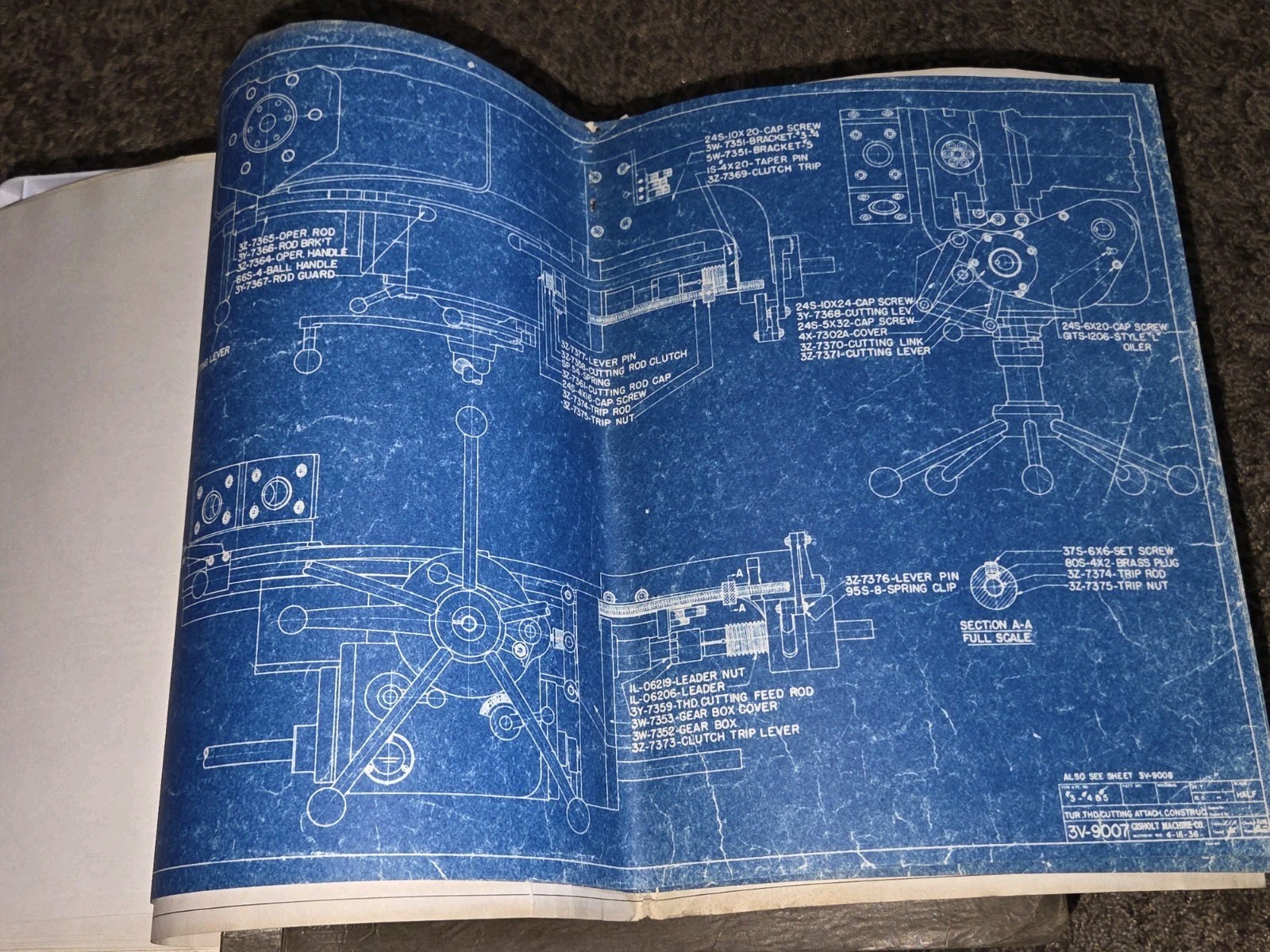 Gisholt Machine Company Blue Prints Book UNIVERSAL TURRET LATHE #5 Original VTG