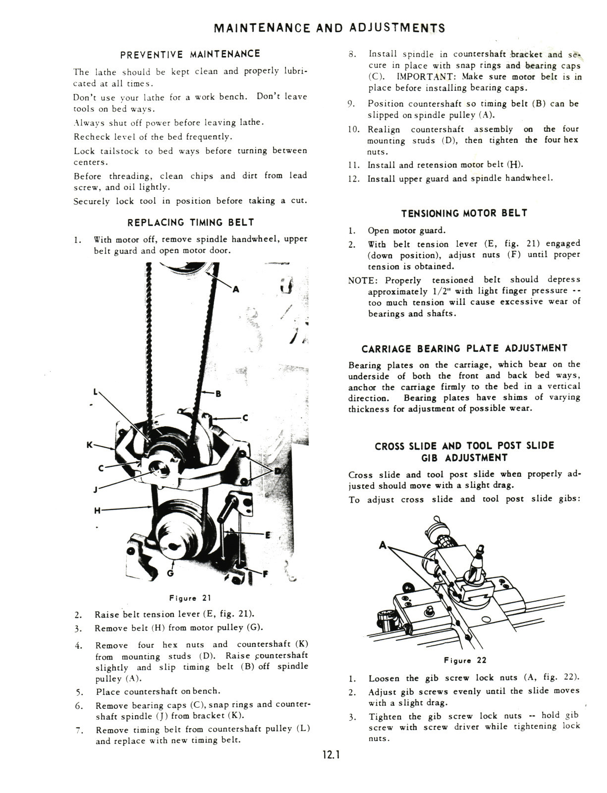 Clausing 10″ Lathe 4900 Series S/N: 403934-405509 Op and Parts List Manual #1462