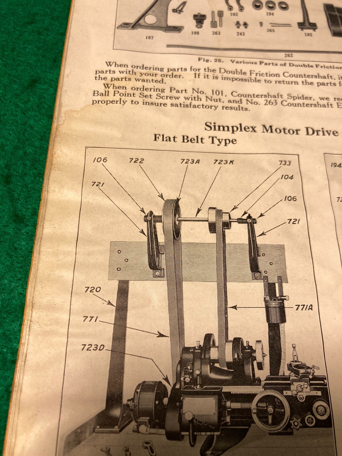 1935 South Bend No. 19-B Lathe Price List of Repair Parts Manual