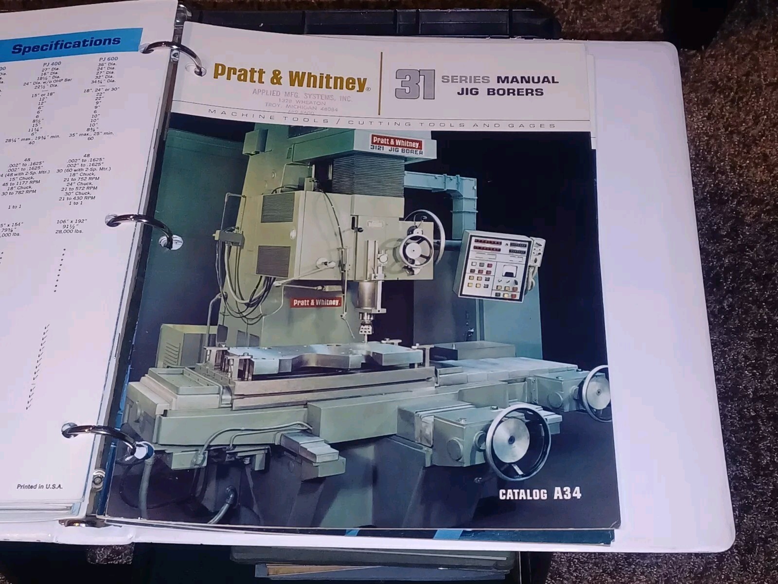 1974 Pratt & Whitney MACHINING TOOLS Catalog book LOT salesman 3 Ring Binder OLD