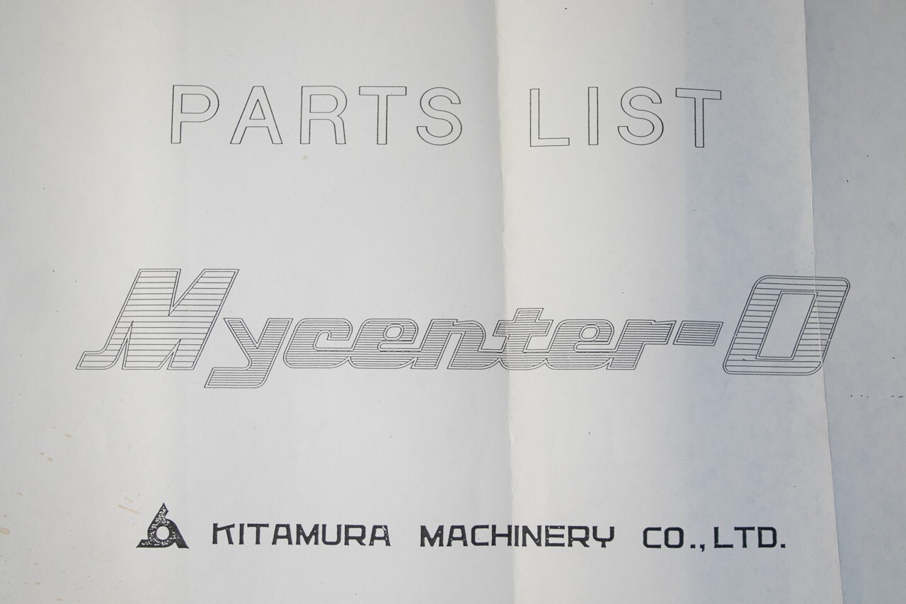 Kitamura CNC Lathe Mycenter-O Parts Manual 1995