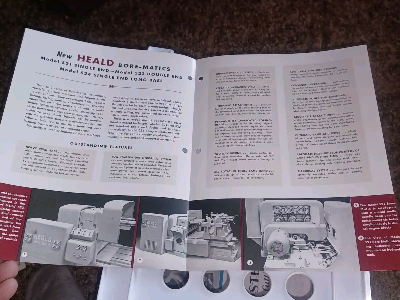 HEALD COMPANY Catalog MODELS 521 522 524 BORE-MATIC PRECISION FINISHING MACHINES