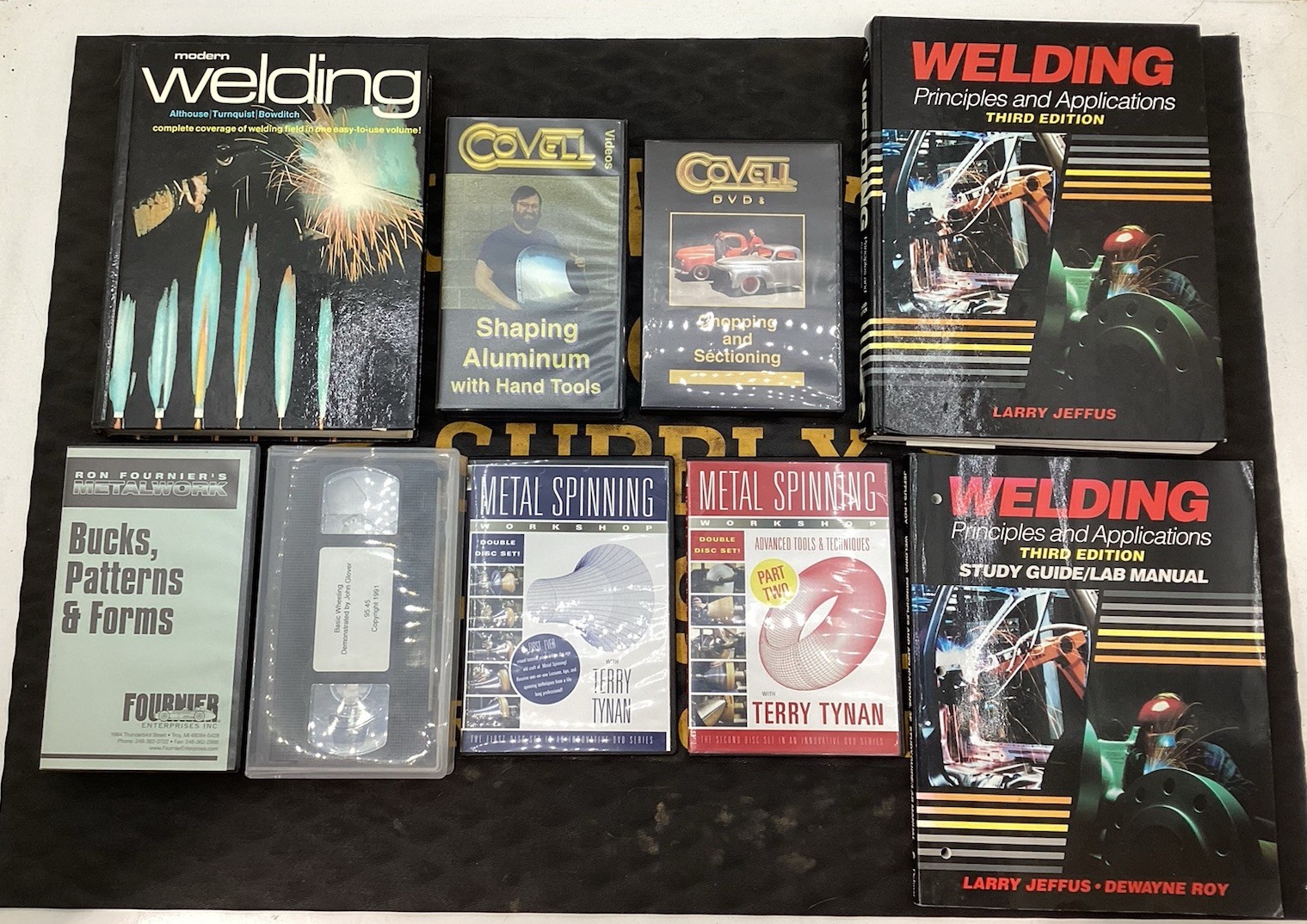 METAL FABRICATION TRAINING VHS DVD & BOOK LOT WELDING SHAPING SPINNING CHOPPING