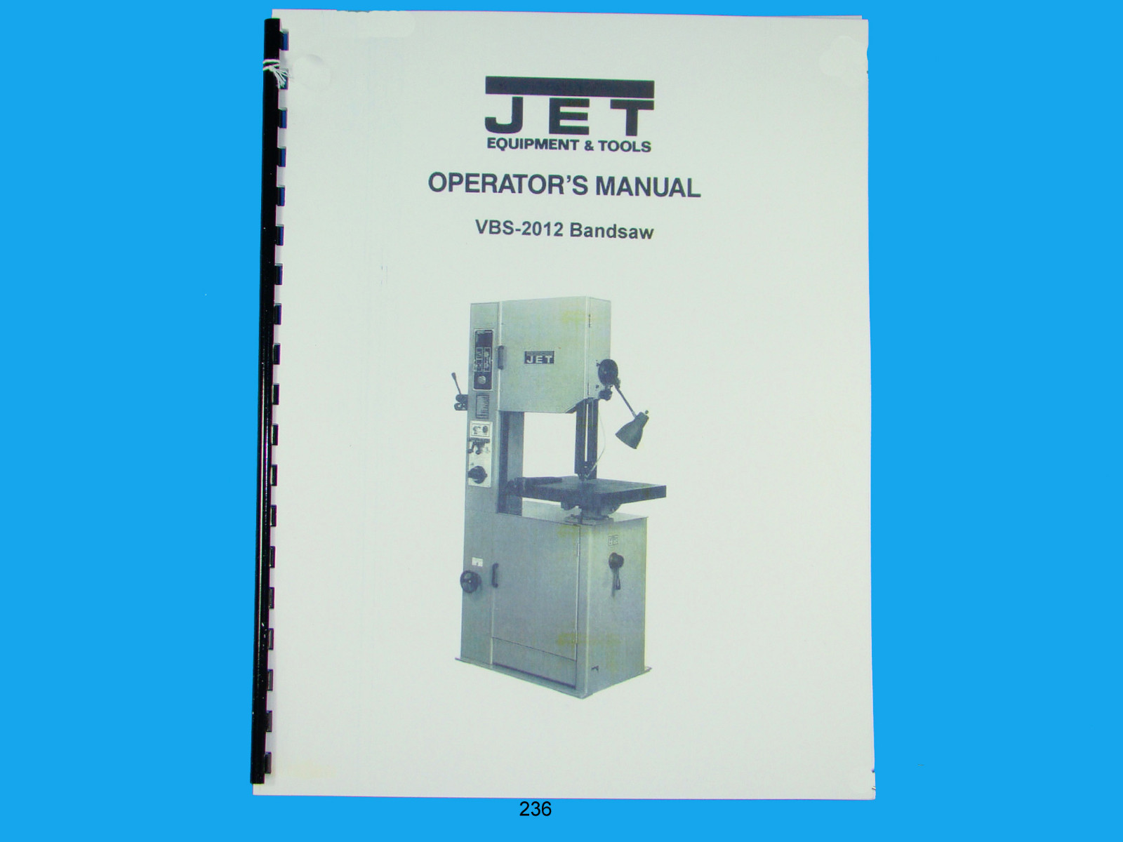 Jet VBS-2012 Band Saw Operators & Parts List Manual *236