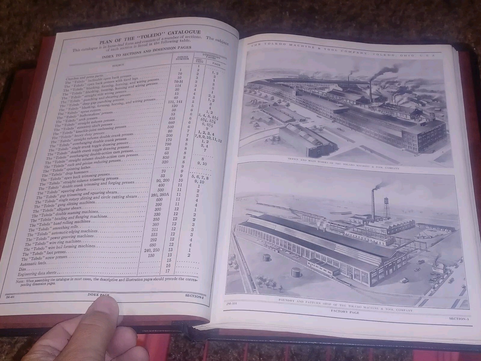 OLD Toledo Ohio Machine & Tool Catalog Book Presses Machinery Dies SHEET METAL