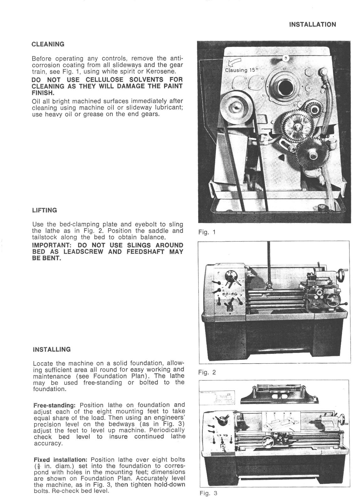 Clausing Colchester 15″ Lathe Instruction & Repair Parts List Manual *45