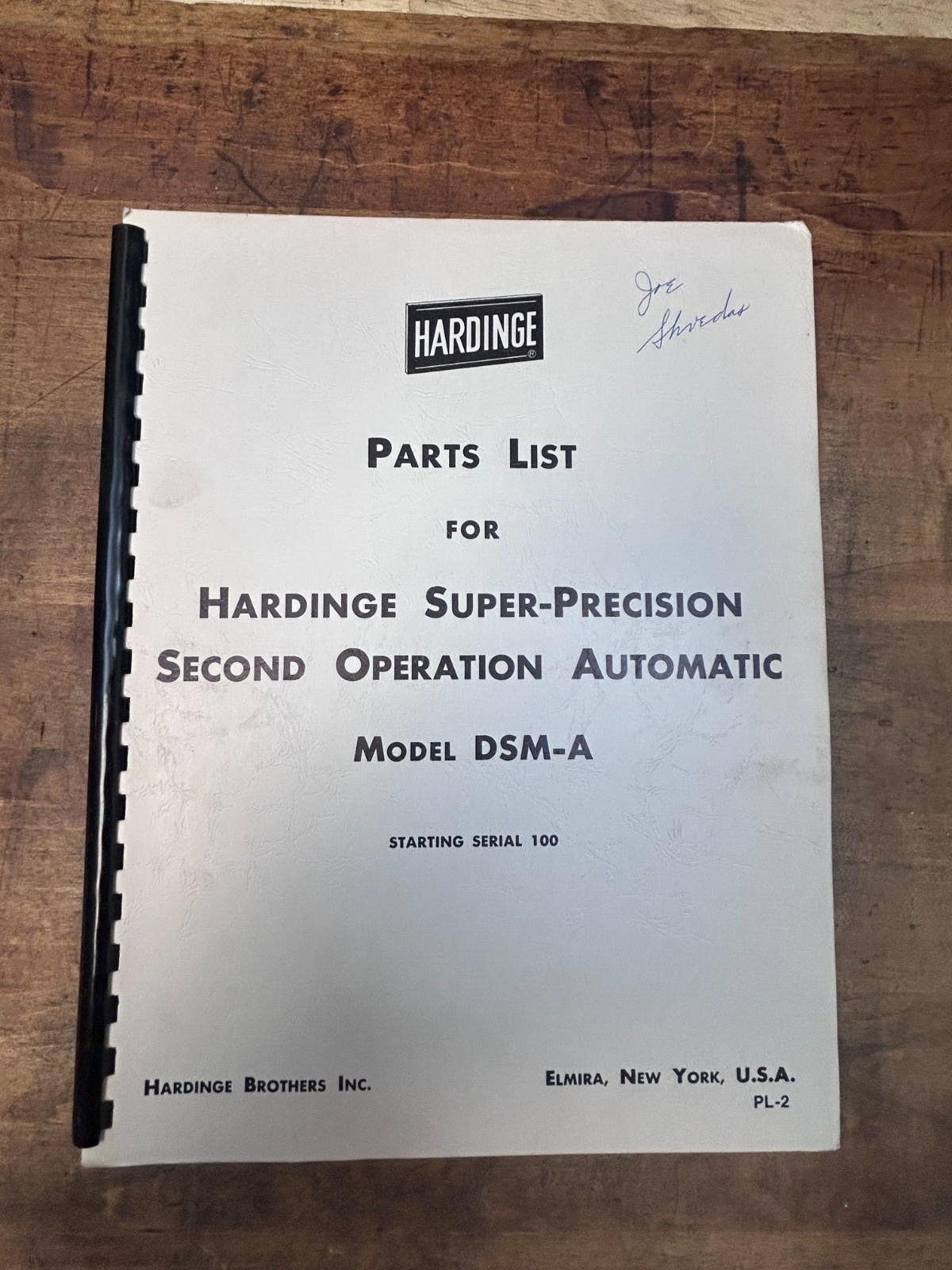 ORIGINAL OEM Hardinge Lathe DSM-A Operators, Maintenance, and Parts Manuals