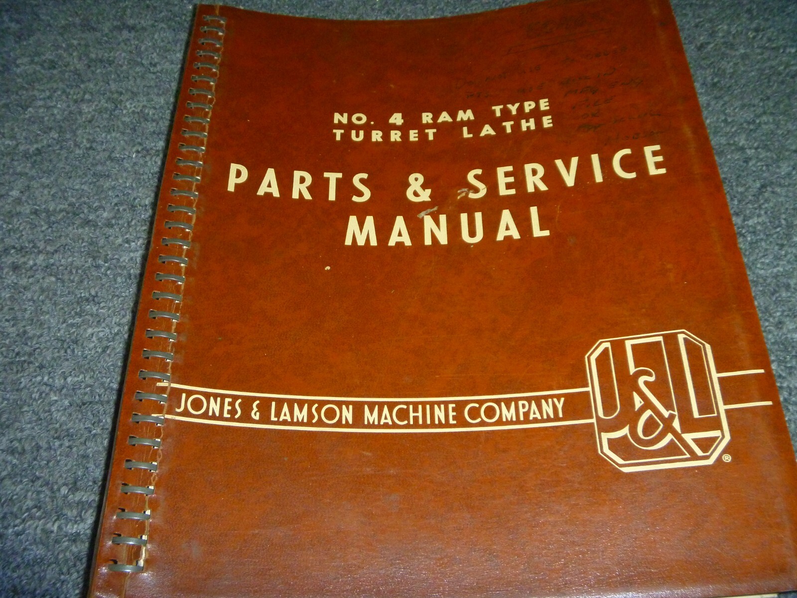 Jones & Lamson No. 4 Ram Type Turret Lathe Parts Catalog & Service Repair Manual