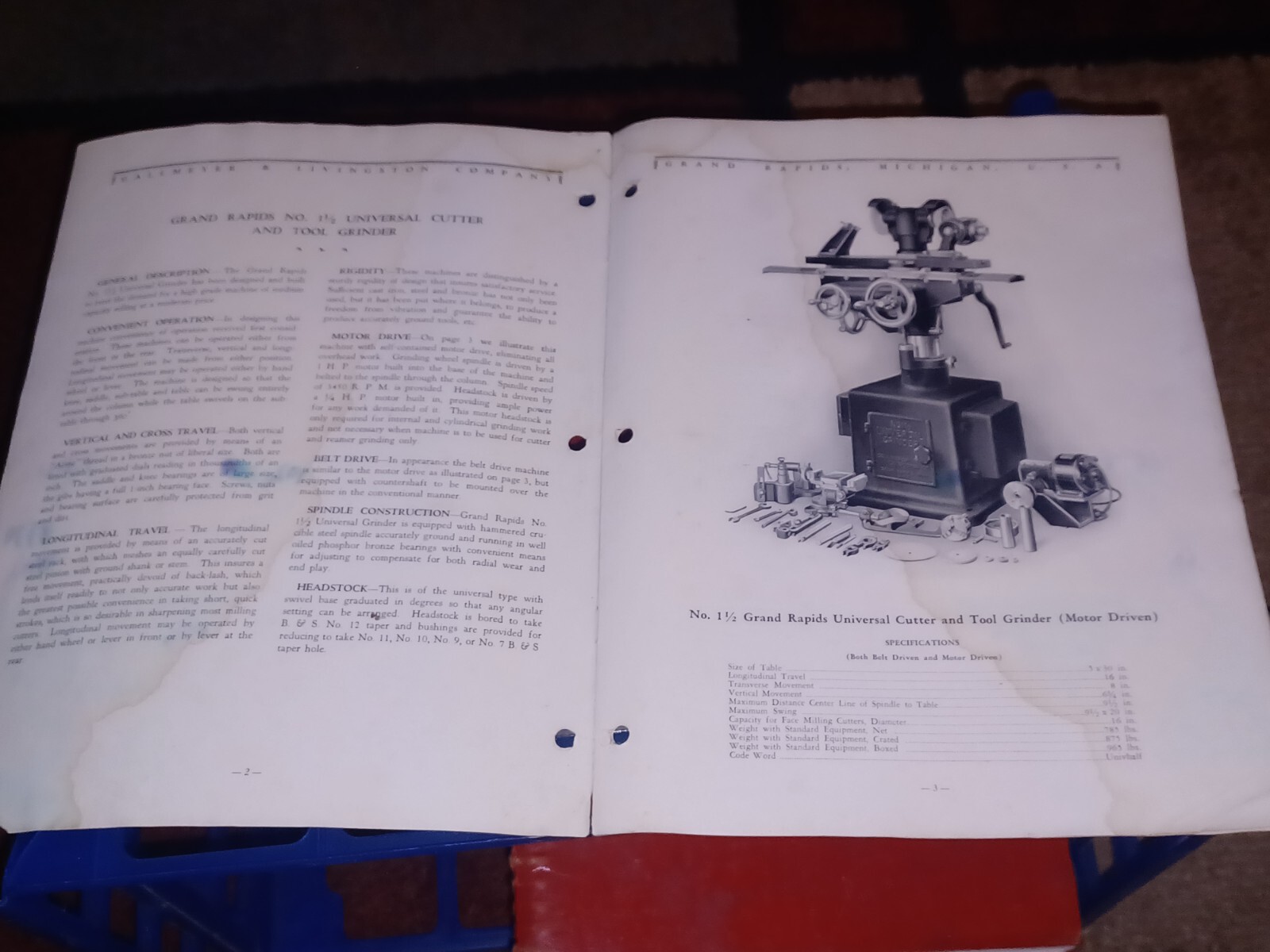 GALLMEYER & LIVINGSTON GRAND RAPIDS Universal Cutters Tool Grinders CATALOG BOOK