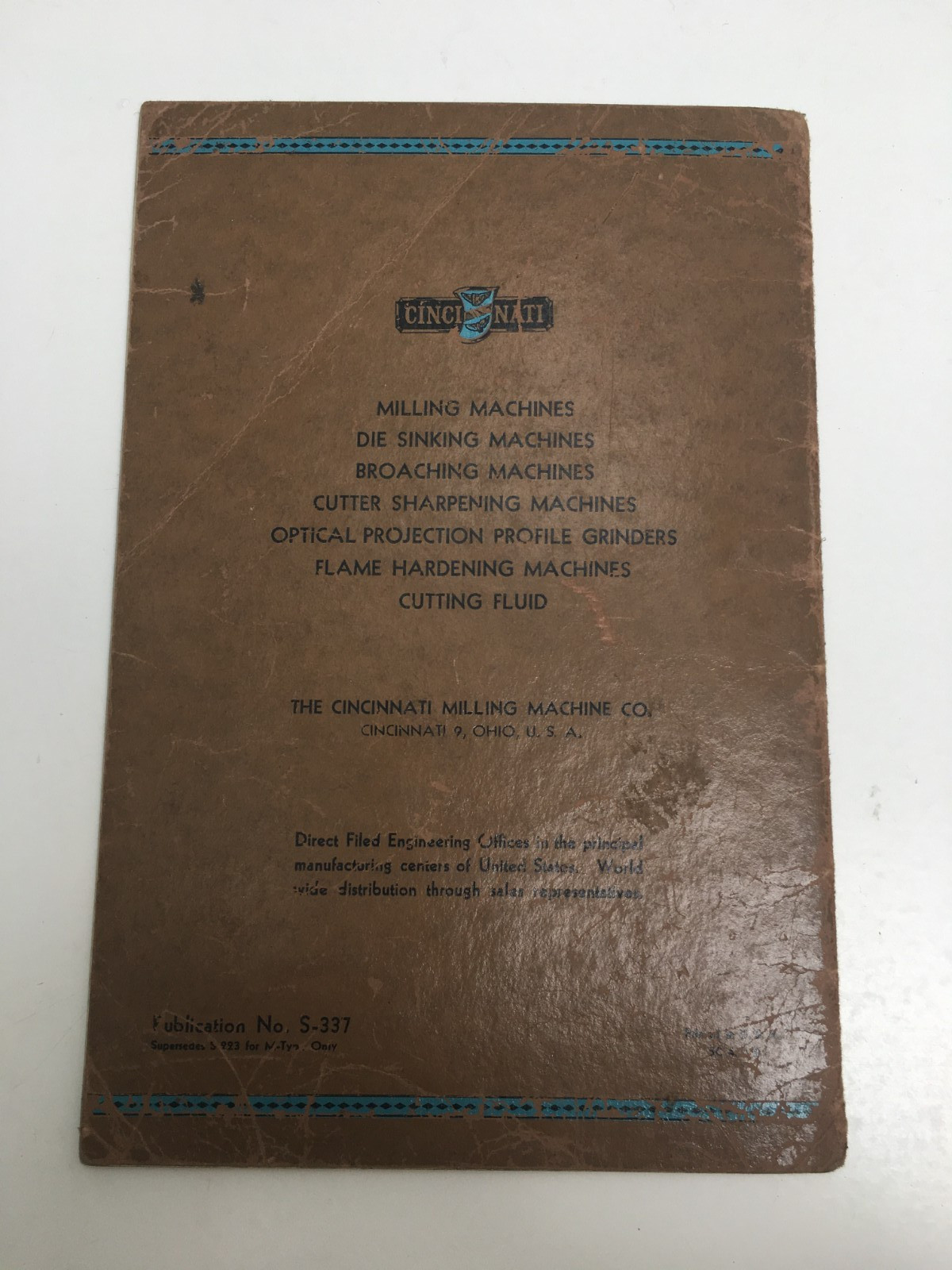 1931 Cincinnati M-Type Milling Machines with 3-Way Power Rapid Traverse Manual