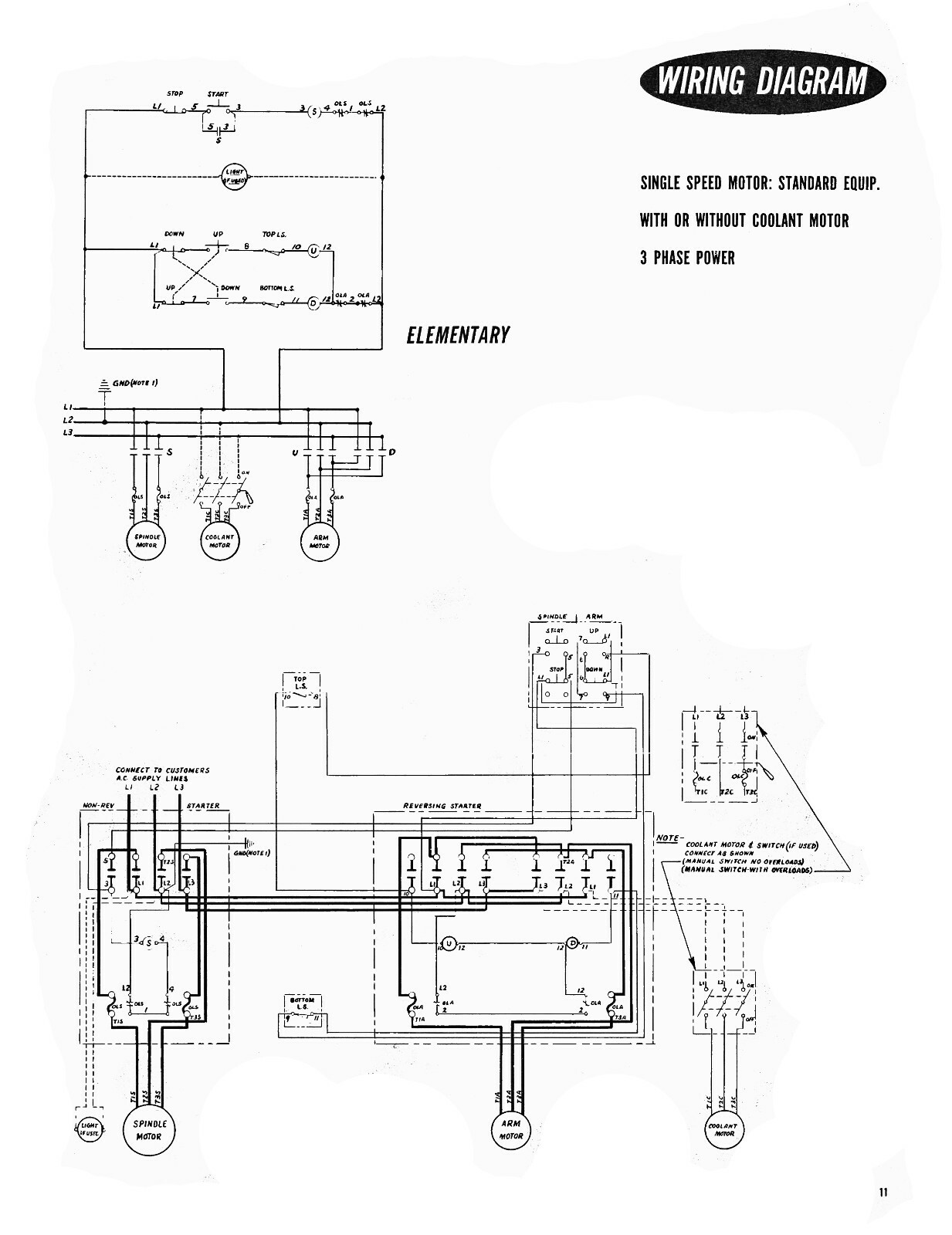 Cincinnati 3′ Arm 7″ Column Radial Drilling Machine Service & Parts Manual #1775