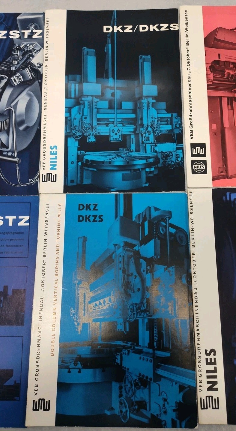 VEB Niles WMW German 6 Catalog Lot Gear Grinding Boring Industrial Machines Vtg