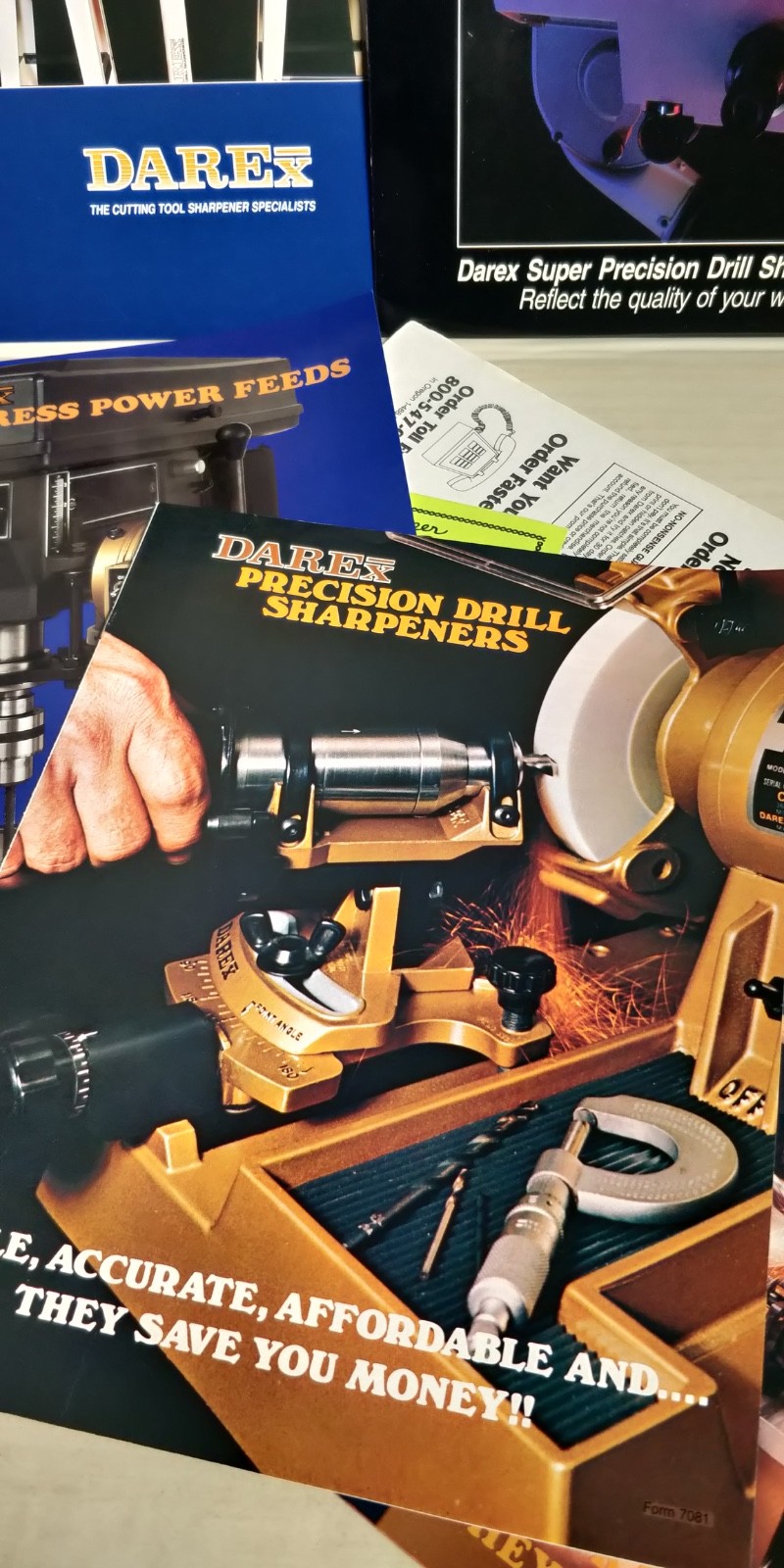 Darex catalogs / brochures E-90 E-85 M5 M4 M3 Sharpeners drill press SP2000 C4