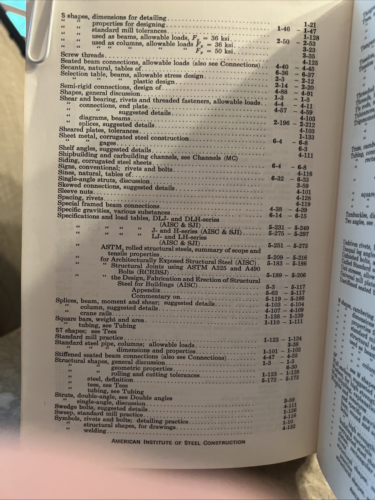 AISC 7th Edition “Manual Of Steel Construction” Copyright 1970
